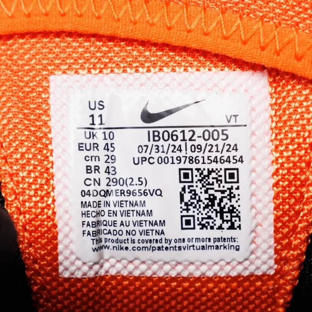 Nike Air Pegasus Wave Gradient Wave Black Safety Orange Sneakers Mens Size 11